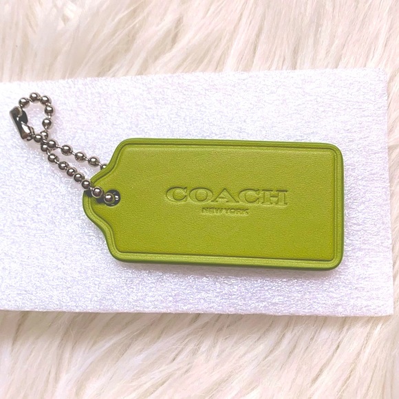 Coach Accessories - Coach Smooth Leather Hang Tag With Butterfly Green/ Silver